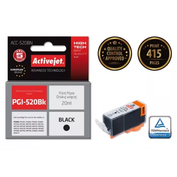 Ühilduv tindikassett Non-Branded ACC-520BN (asendab Canon PGI-520Bk), must, pigment 20 ml, kõrge (XL) saagis
