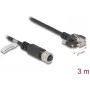 Võrgukaabel DeLOCK M12 Kaabel D-kodeeringuga 4-kontaktiline emane RJ45-pistikule Cat.5e 3m Must