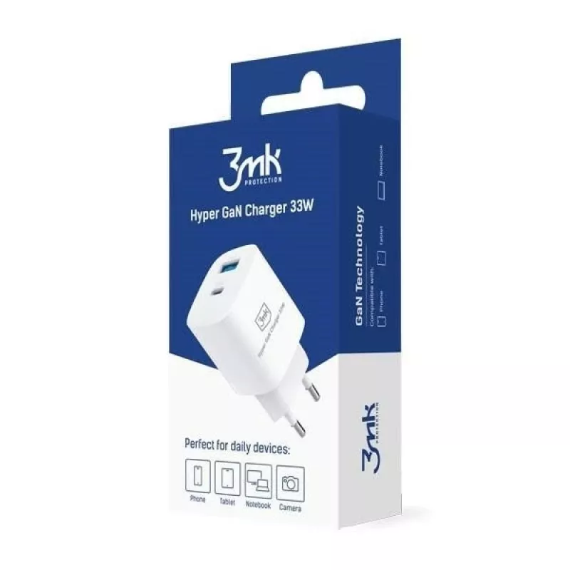 Laadija 33W GaN PD 1xUSB-A+1xUSB-A