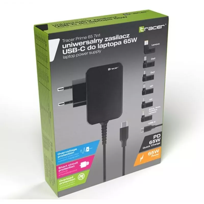 toiteadapter sülearvutile Prime 65W universaalne 7w1