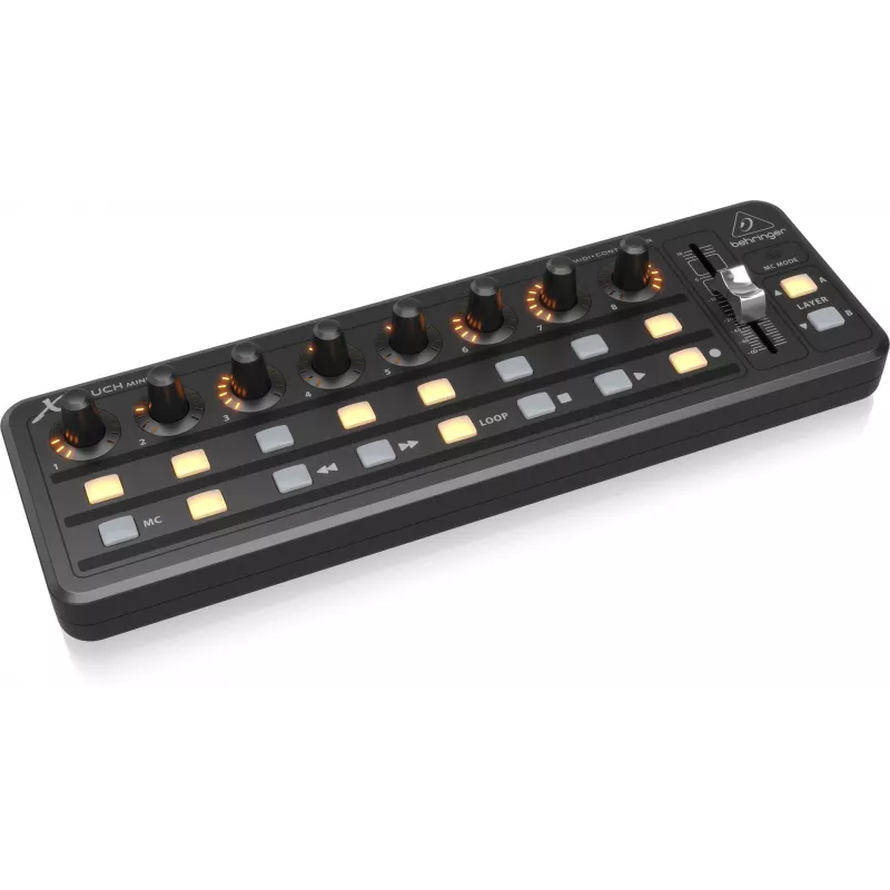 MIDI klaviatuur USB Behringer X-TOUCH MINI juhtimistüüp Nupud Pöördnupud Liugurid