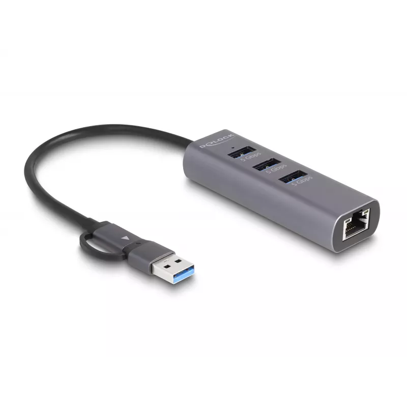 DeLOCK 64282 sülearvuti dokkimisjaam ja pordireplikaator Juhtmega USB 3.2 Gen 1 (3.1 Gen 1) Type-C Hall (64282)