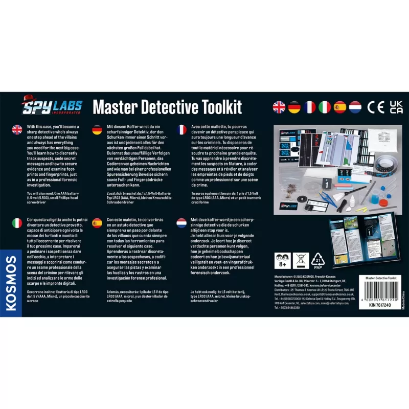 Spy Labs Incorporated Master Detective Toolkit V1, detektiivikomplekti rahvusvaheline versioon