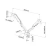 Laualine käepide gaasivedrul 2 LED/LCD-ekraanile 13-27 tolli L-13GD