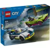 LEGO City mängukomplekt 60415 Politseiauto ja muskelauto tagaajamine — 213 tükki, 2 minifiguuri, vanusele 6+