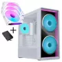 Lian Li LANCOOL 217 INF PC-korpuse komplekt + 3x UNI FAN SL-INF 120 Reverse Blade ventilaator - valge