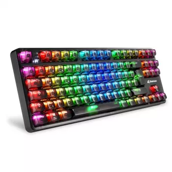 Mehaaniline mänguklaviatuur Sharkoon Crystal Shark Must DE RGB-valgustusega