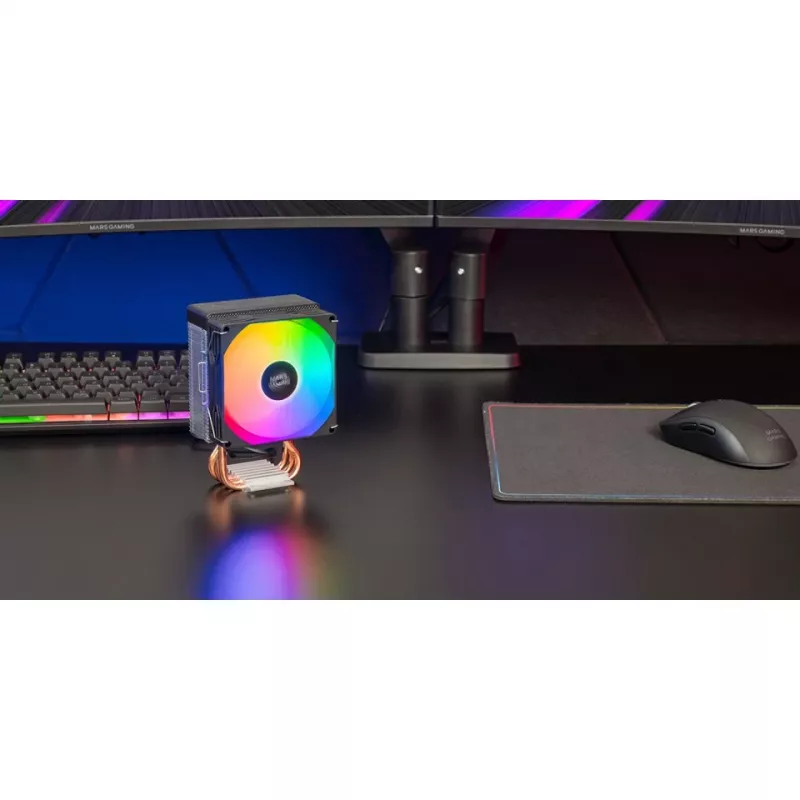 Õhkjahuti TACENS Mars Gaming MCPU-X3, 90 mm ventilaator, TDP 150 W, ühilduv LGA/AM4/AM5, must