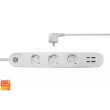 Nutikas pistikupesakomplekt Denver SHP-300U 3 vahelduvvoolupistikut Tüüp E 4 Valge