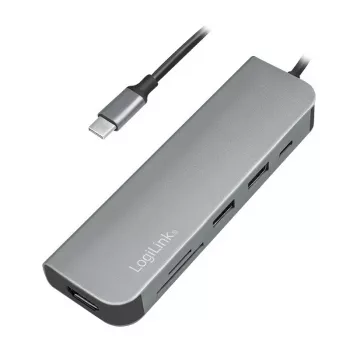 LogiLink UA0343 USB-C Multiport Hub Alumiinium USB 3.2 2. põlvkond Mult