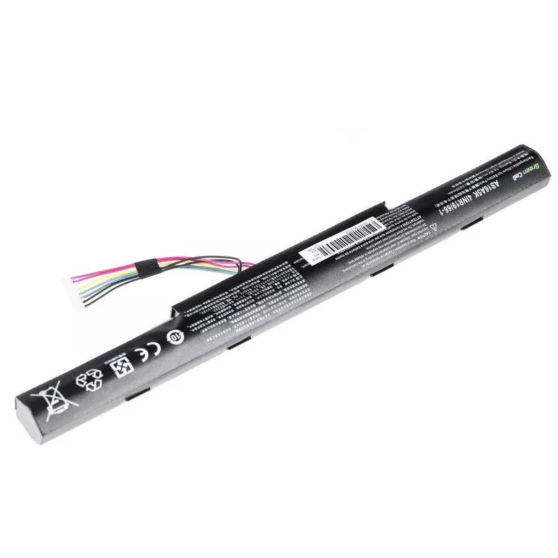 Aku roheline Cell AC51 Acer Aspire E15/E17 jaoks — Li-Ion 14,8 V 2200 mAh 4-elemendiline, must
