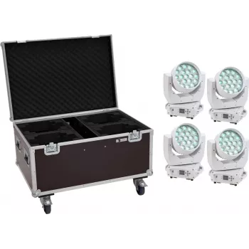 Liikuv pea pesuvalgusti EUROLITE TMH-X4 4× LED koos ratastel kohvriga