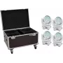 Liikuv pea pesuvalgusti EUROLITE TMH-X4 4× LED koos ratastel kohvriga