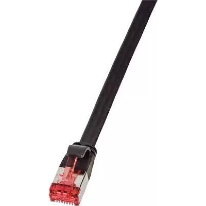 LogiLink SlimLine - paigalduskaabel - RJ-45 (M) RJ-45 (M) - 1 m - U/FTP, PiMF - CAT 6a - vormitud, takerdumisvastane, lame - must