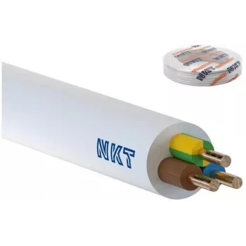 Ümara paigalduskaabli YDY 3x2,5 mm² 450V – ühesooneline painduv juhtmestik, kollane-valge