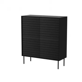 Kummut cama meble CORTINA 102x40x118 cm, must, puitlaastplaadi karkass, 16 mm, uksed 18 mm