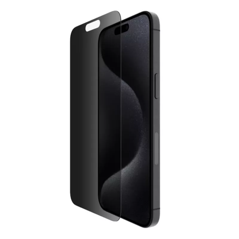 Belkin ScreenForce Pro - ekraanikaitse telefonile - 2,5D - klaas - privaatsusfiltriga - klaas - Apple iPhone 15 Pro Max jaoks (OVA150ZZ)