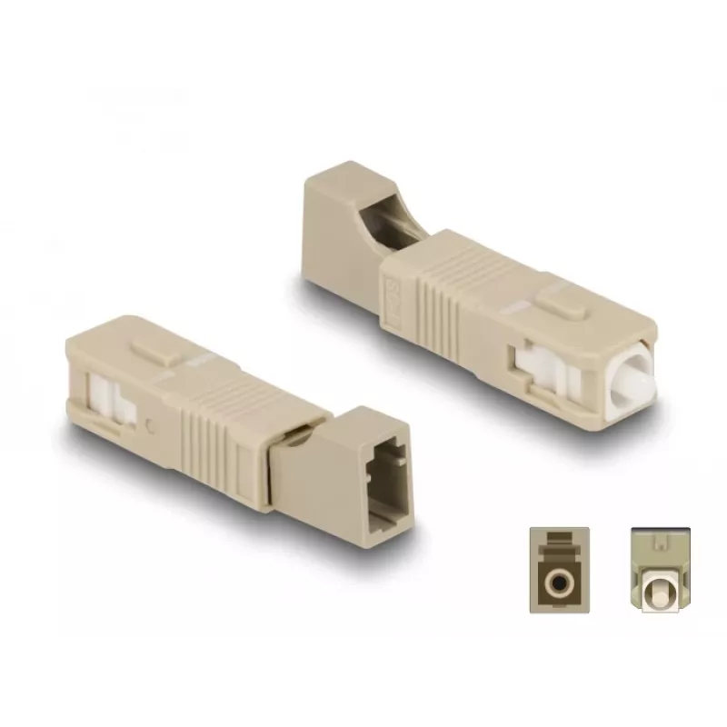 DeLOCK Optical Fiber Hybrid Coupler SC Simplex male to LC Simplex female beež