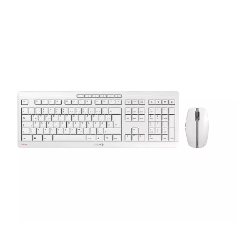 Klaviatuur CHERRY Stream Desktop Recharge hiir kaasas universaalne RF juhtmevaba QWERTZ saksa hall
