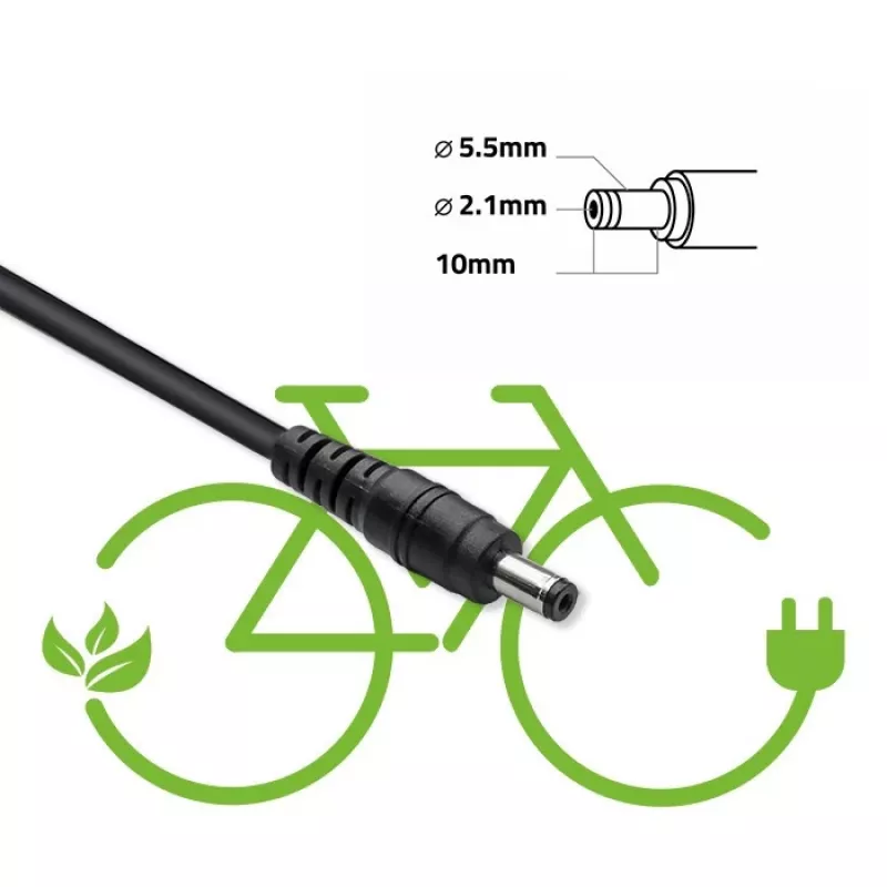 Ebike laadija QOLTEC 50332 — 36V/42V väljund, 2A, 5,5×2,1 mm pistik