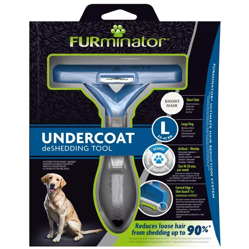 Karvastamistööriist FURminator L lühikarvalistele koertele, FURminator — Maxi (26–44 kg), must, 420 g