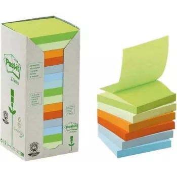 3M Post-it märkmepaber Ruudukujuline Sinine, Roheline, Roosa, Lilla 100 lehte Isekleepuv