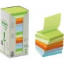 3M Post-it märkmepaber Ruudukujuline Sinine, Roheline, Roosa, Lilla 100 lehte Isekleepuv