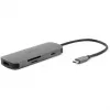 7-ühes USB-C dongel Acer — USB 3.2 Gen 1 USB-C, 3x USB-A, HDMI, SD/microSD, 100 W PD, hõbedane