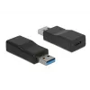 Kaabli pistikuadapter DeLOCK 65696 USB 3.1 Gen 2 A-tüüp C-tüübiks Must
