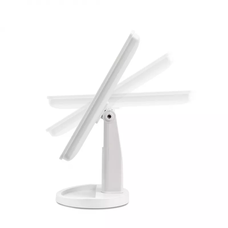 Eraldiseisev meigipeegel Girmi BE04 — Ristkülikukujuline 1× suurendus, valge LED, USB/4×AA, 180° pööratav
