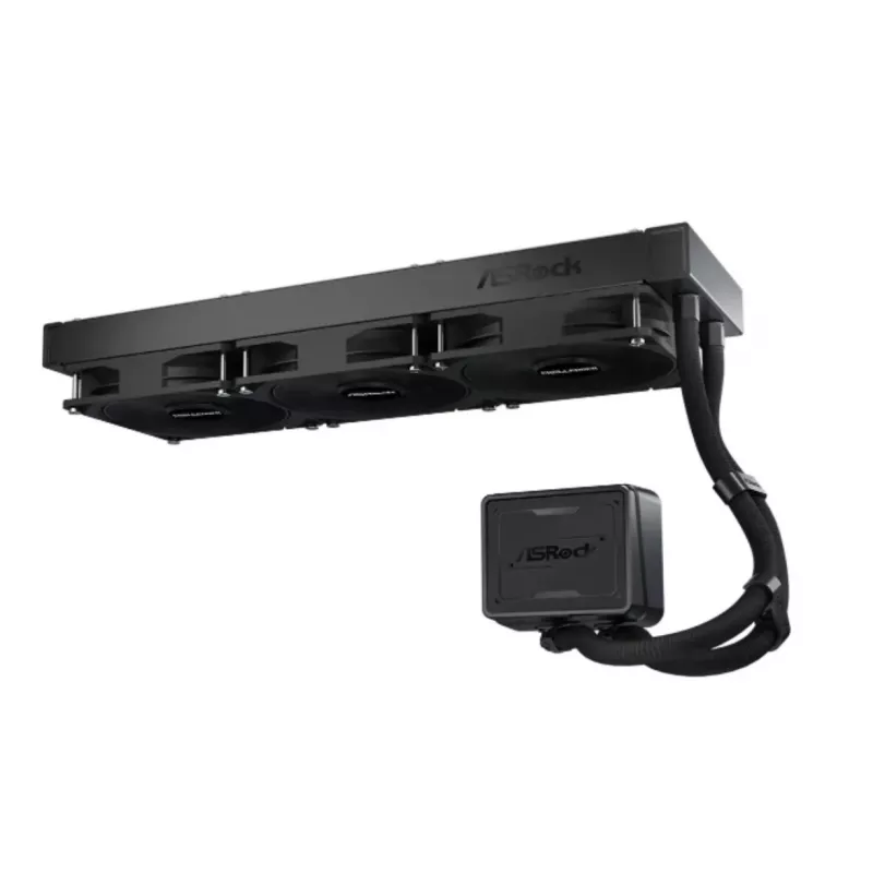 Vedelikjahutusega protsessorijahuti ASROCK Challenger Pure 360 Must — 360 mm radiaator, suletud AIO