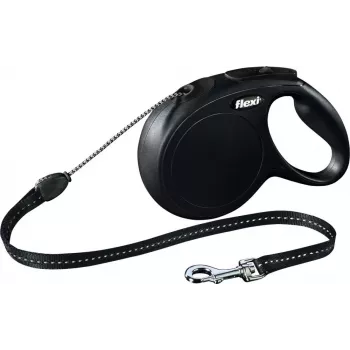 Flexi uus CLASSIC 8 m Must Dog automaatne jalutusrihm