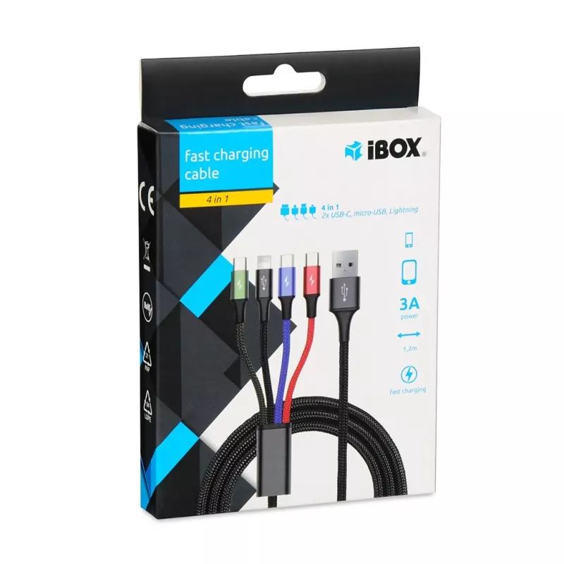 Universal 4 in 1 charging kaabel I-BOX USB IKUM4W1