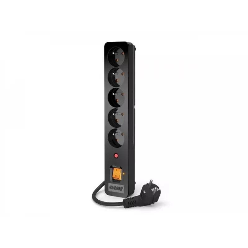 Acar X5/1,5 pikendusjuhe 5 pistikupesaga ja liigpingekaitsmega 1,5 M Acar X5-Black