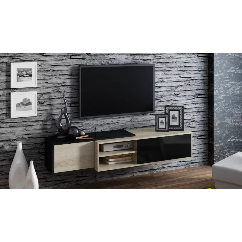 Cama TV-kapp SIGMA1 180 sonoma tamm/must läikiv