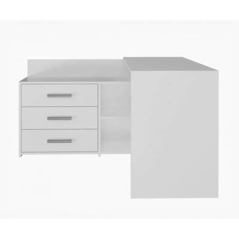 Corner Computer Desk Topeshop DANY BIEL KPL Valge Rectangular Particle Board