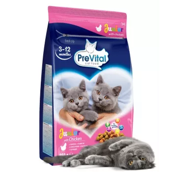 Kuiv kassitoit PREVITAL Junior Chicken 950 g — krõbinad kassipoegadele, 35% valku, 12% rasva