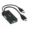 Lindy HDMI-DisplayPorti, DVI ja VGA muundur, 0,15 m, 2160p, must, DP STDP2600, DVI-D PS8222, VGA AG6200, 8 bit, 0 - 65 °C