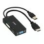 Lindy HDMI-DisplayPorti, DVI ja VGA muundur, 0,15 m, 2160p, must, DP STDP2600, DVI-D PS8222, VGA AG6200, 8 bit, 0 - 65 °C