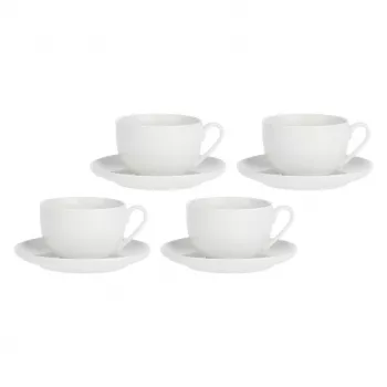 LA PORCELLANA BIANCA CORTE Komplekt 4 tassi alustassiga 450 ml