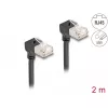 DeLOCK RJ45 võrgukaabel Cat.6A S/FTP õhuke 90° allapoole 2 m must