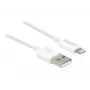 USB-andme- ja laadimiskaabel DeLOCK 83000 iPhone'i, iPadi ja iPodi jaoks, valge, 1 m