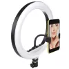 Maclean MCE610 10 12W LED-ringsvalgus statiivi ja Bluetooth-päästikuga, 3 värvi, 10 heledustaset, 10%–100% reguleeritav heledus, 160 LED-i, nutitelefoni hoidikuga valgusti
