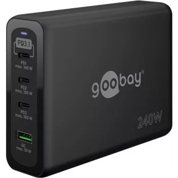 Wentronic goobay Mitme pordiga kiirlaadija USB-C PD GaN 240W (65885)