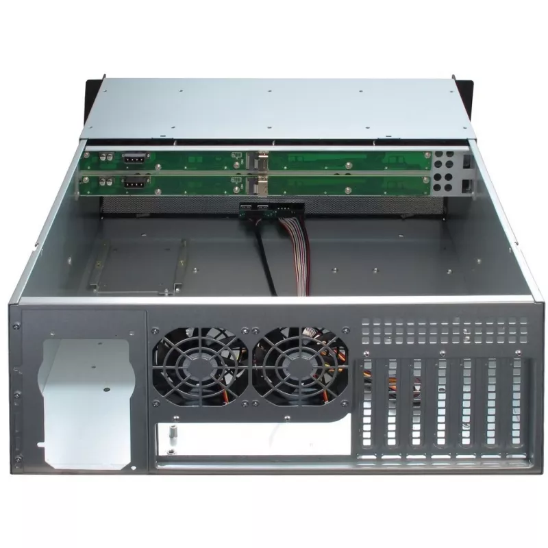 Serveri korpus Inter-Tech 4U-4408 hammas, must/hõbedane