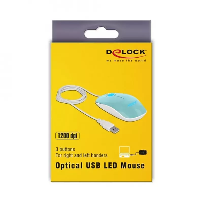 Hiir DeLOCK 12538 USB Type-A optiline mõlemakäeline