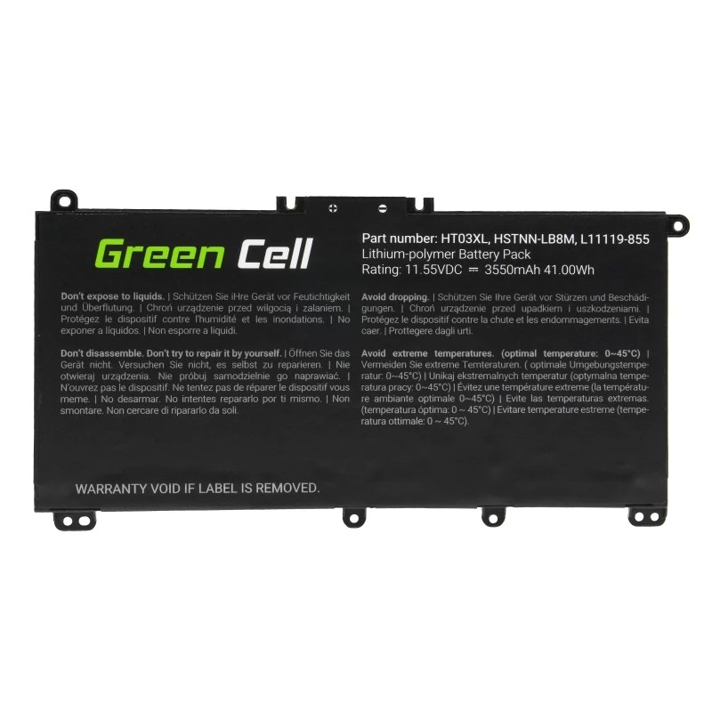 Green Cell GC-HP163 Sülearvuti aku HT03XL 11.4V 3400mAh HP Mobilit