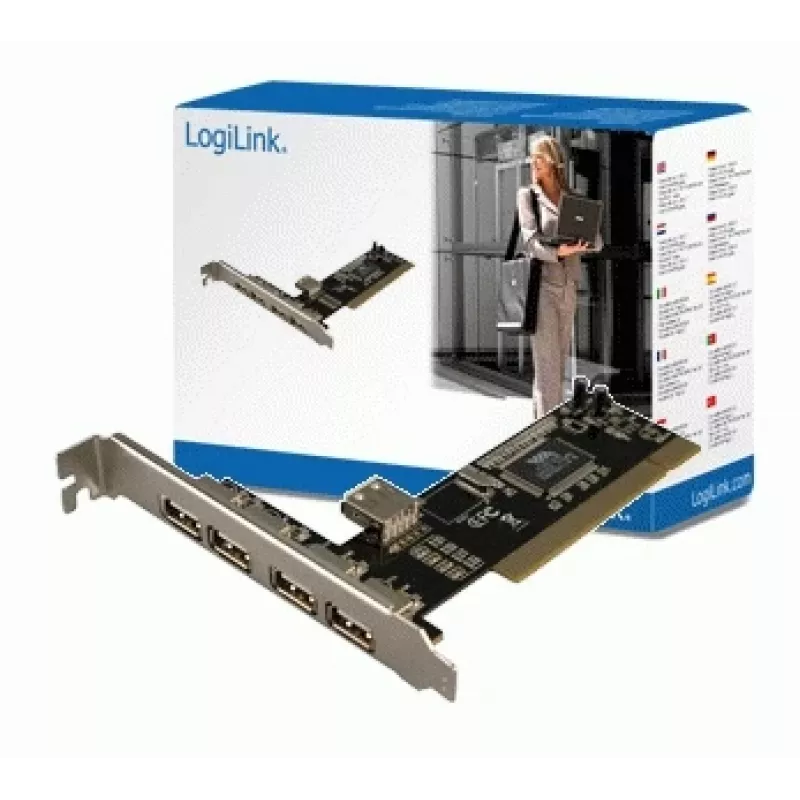 LogiLink PC0028 USB 2.0 PCI-kaart, 4 välist + 1 sisemist porti