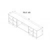 RTV-kapp POLO 180x33x39 must + kamin valge
