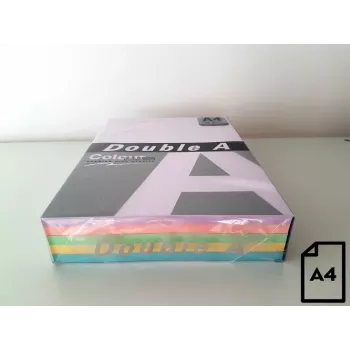 Värviline paber Double A, 80g, A4, 500 lehte, Rainbow 3, 5 värvi